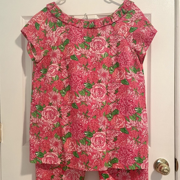 Lilly Pulitzer "Palm Beach Fit" Size 14 Blouse and Pants Set - Picture 2 of 7